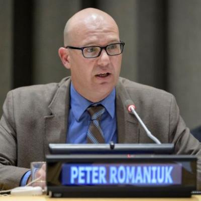 Peter Romaniuk addresses the special event on "Violent Right-Wing Extremism: Prevention and Response" organized by the Group of Friends on Preventing Violent Extremism in the UN Trusteeship Council, 30 May 2019 (UN Photo/Manuel Elias).