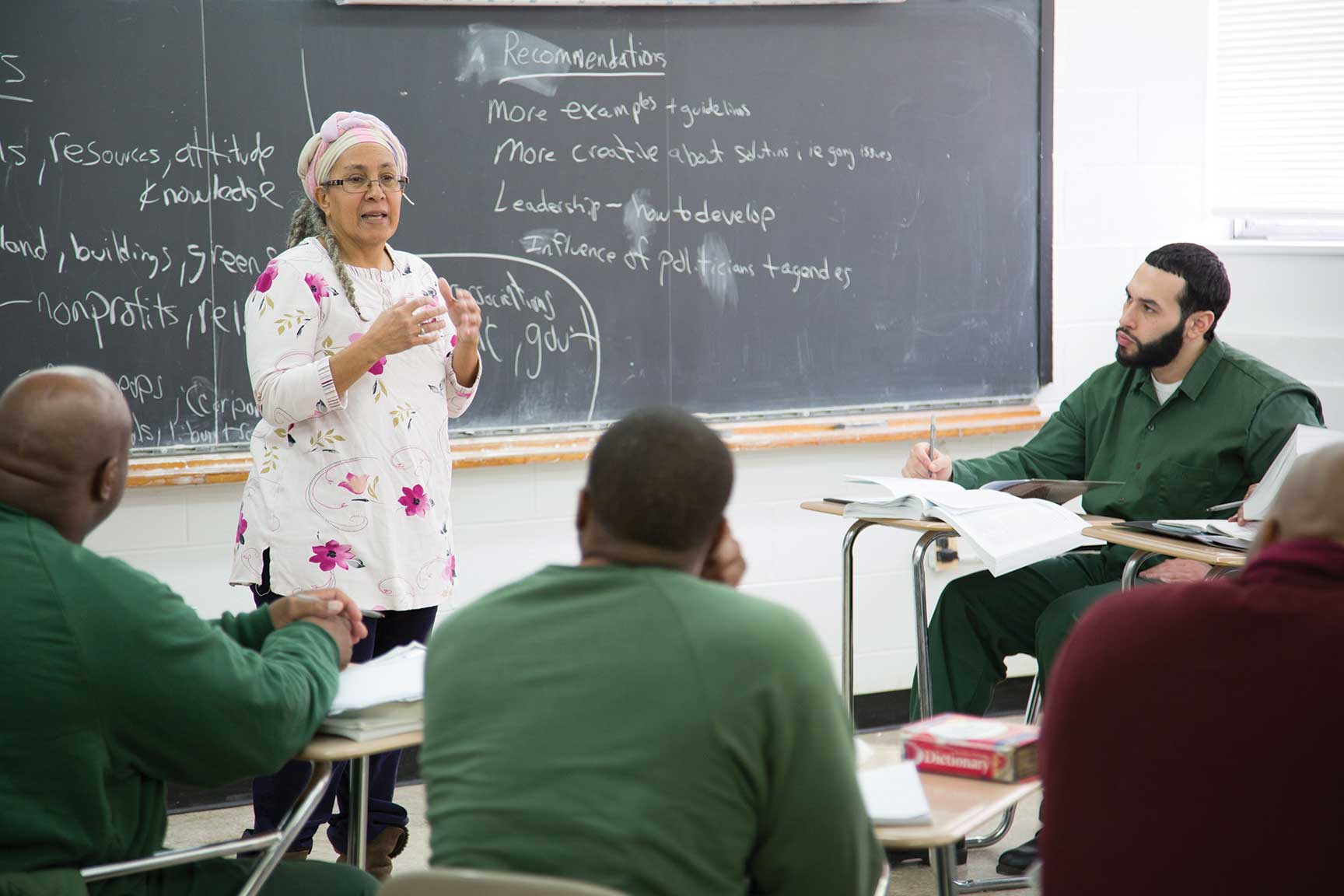 Image of Prison to College Pipeline Students and Professor