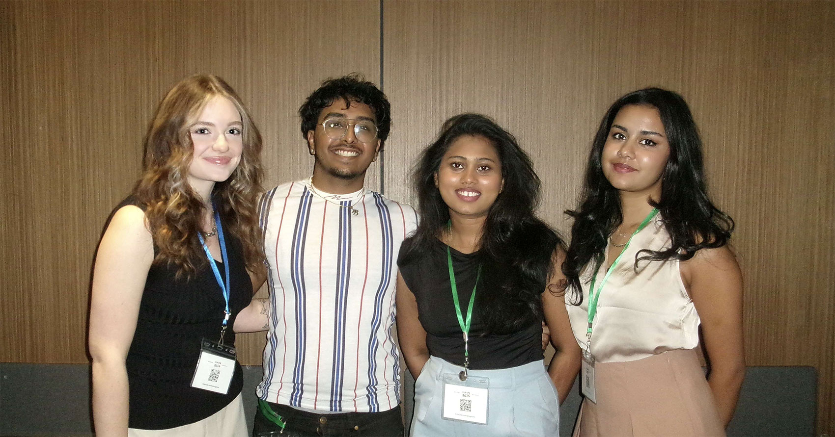 Sydney Kuhl, Parsva Shah, Rahele Gadapaka and Shania Uppal at COY Climate Conference