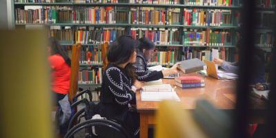 Students in John Jay library