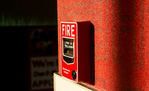 Fire alarm in a building